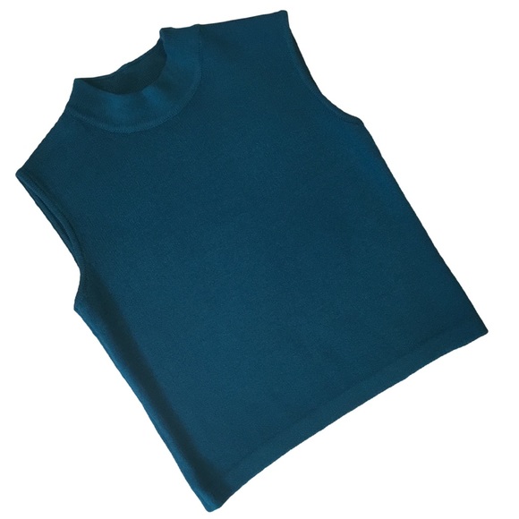 St. John Knit Sleeveless Cropped Mock T-neck. Sz P - Picture 1 of 5